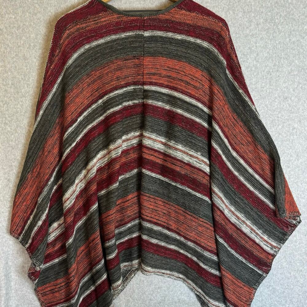 Volcom Poncho One Size Boho Striped Open Oversize… - image 8